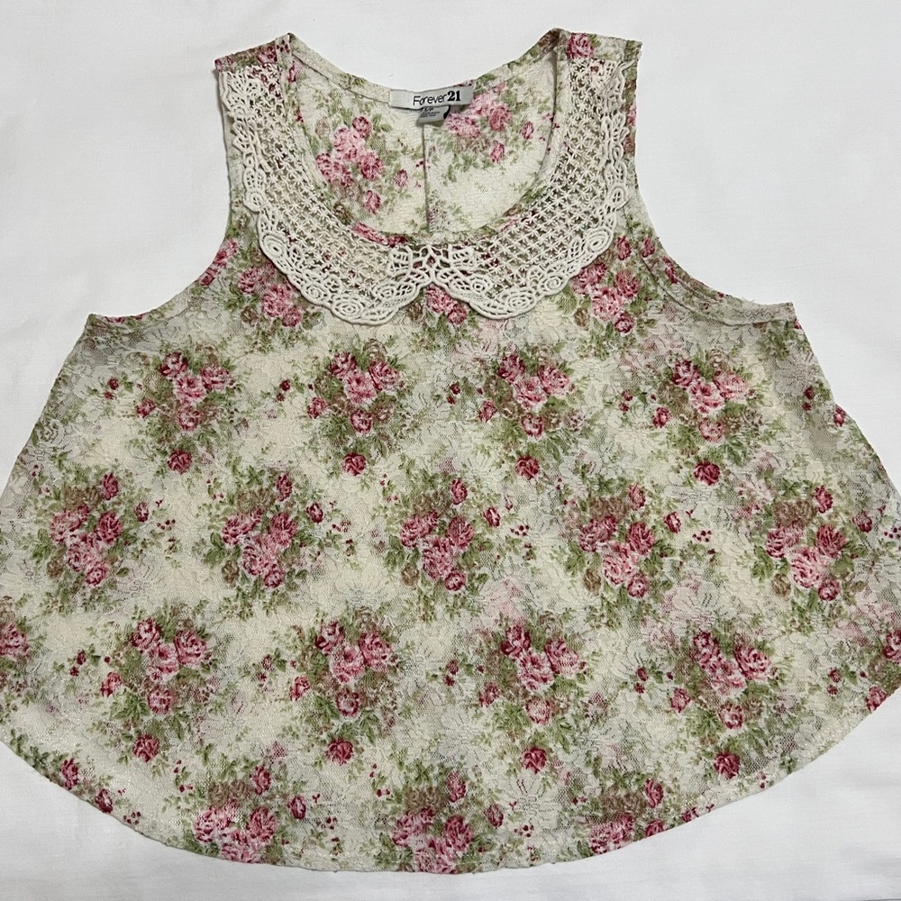 Girl’s Sleeveless Top with Embroidery - Size Small